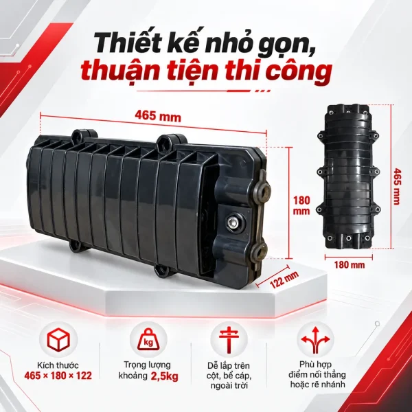 Măng xông quang mini 12FO đầy đủ phụ kiện