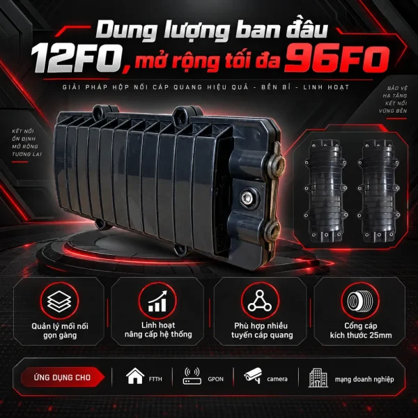 Măng xông quang mini 12FO đầy đủ phụ kiện