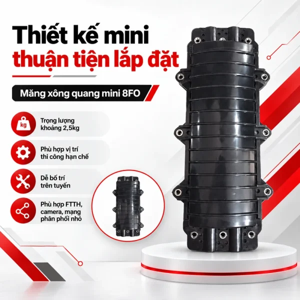 Măng xông quang mini 8FO đầy đủ phụ kiện