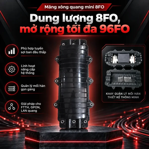 Măng xông quang mini 8FO đầy đủ phụ kiện