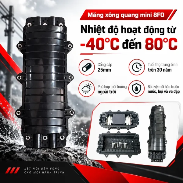 Măng xông quang mini 8FO đầy đủ phụ kiện