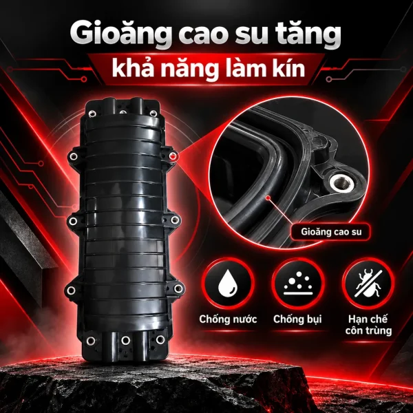 Măng xông quang to 8FO đầy đủ phụ kiện