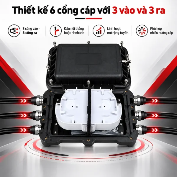 Măng xông quang to 96FO đầy đủ phụ kiện đi kèm