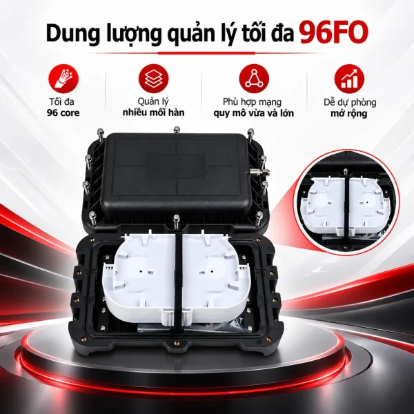 Măng xông quang to 96FO đầy đủ phụ kiện đi kèm