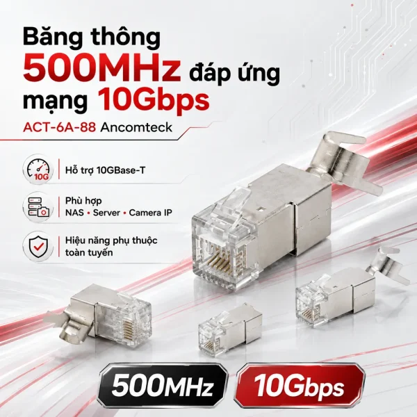 Nhân mạng RJ45 CAT6A STP ACT-6A-88 Ancomteck có chống nhiễu