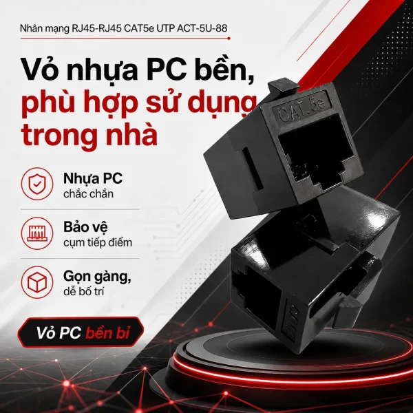 Nhân mạng RJ45-RJ45 CAT5e UTP ACT-5U-88 Ancomteck không chống nhiễu