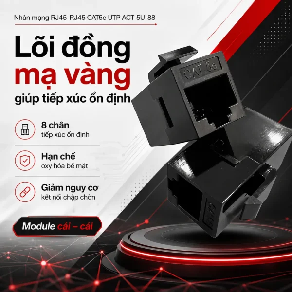 Nhân mạng RJ45-RJ45 CAT5e UTP ACT-5U-88 Ancomteck không chống nhiễu