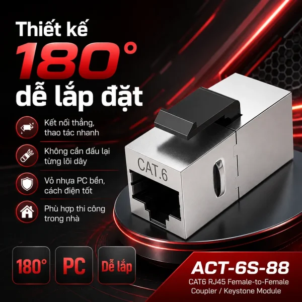 Nhân mạng RJ45-RJ45 CAT6 STP ACT-6S-88 Ancomteck không chống nhiễu