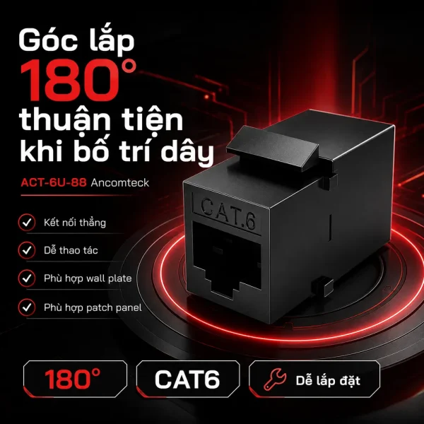 Nhân mạng RJ45-RJ45 CAT6 UTP ACT- 6U-88 Ancomteck không chống nhiễu