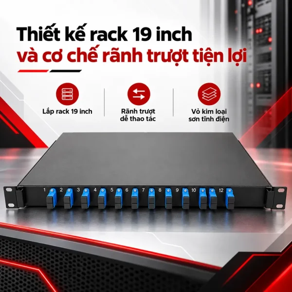 ODF 24FO Commscope/AMP lắp rack 2-1206138-4