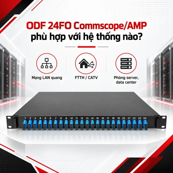 ODF 24FO Commscope/AMP lắp rack 2-1206138-4