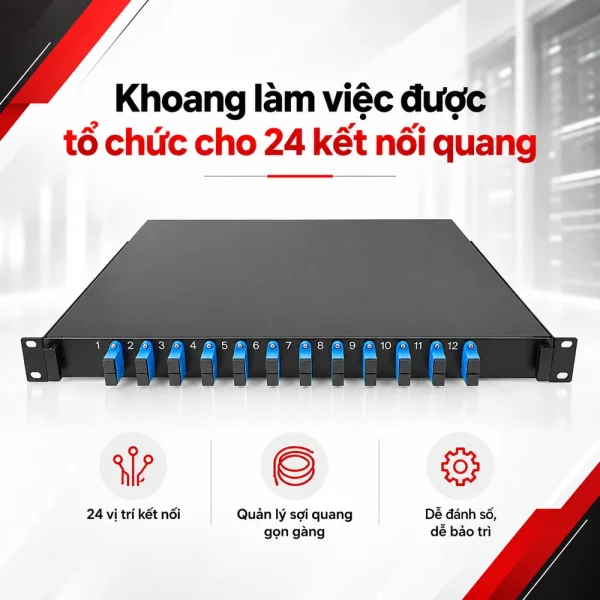ODF 24FO Commscope/AMP lắp rack 2-1206138-4