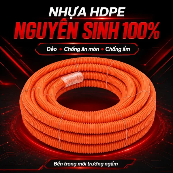 Ống nhựa gân xoắn HDPE 150/195