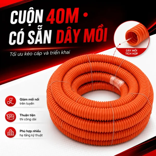 Ống nhựa gân xoắn HDPE 260/200