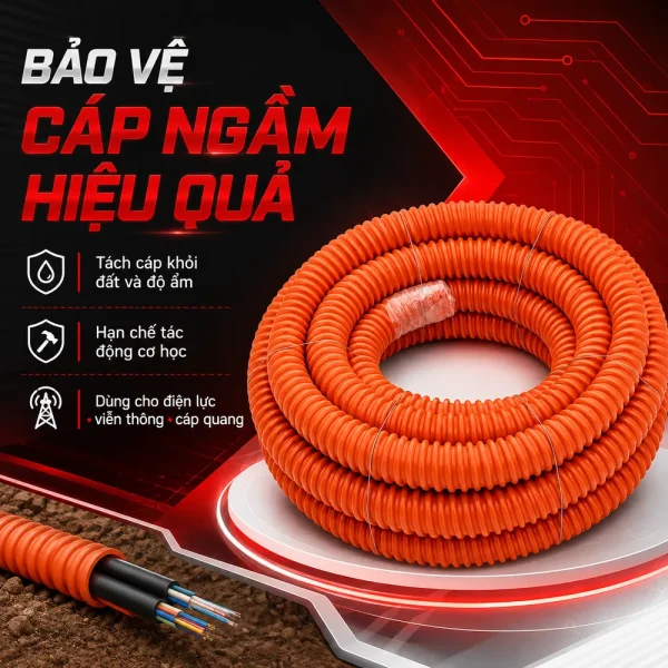 Ống nhựa gân xoắn HDPE 260/200
