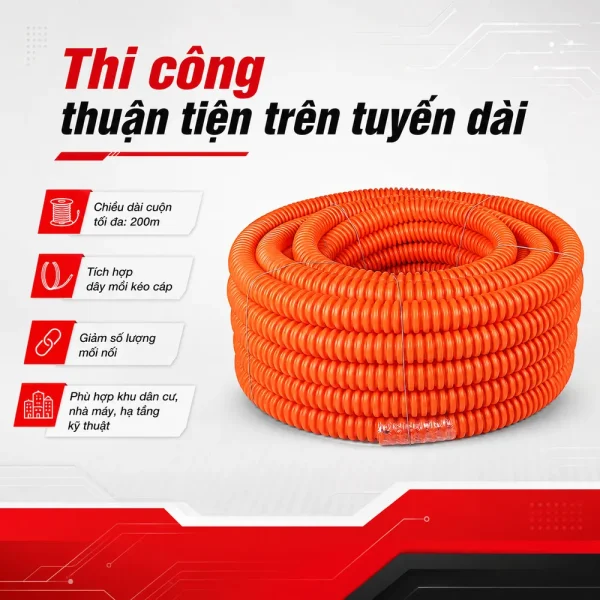 Ống nhựa gân xoắn HDPE 50/65