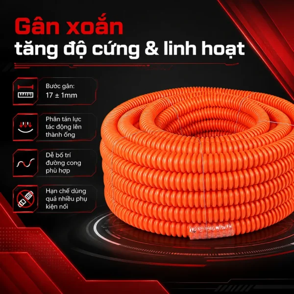 Ống nhựa gân xoắn HDPE 50/65