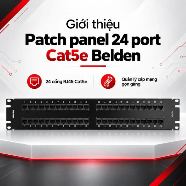 Patch panel 24 port Cat5e Belden