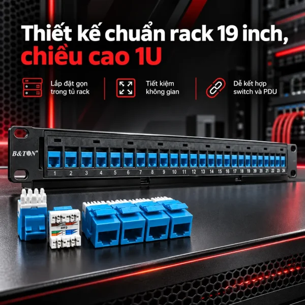 Patch Panel 24 port Cat6 BTON