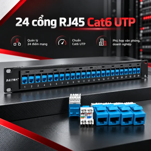 Patch Panel 24 port Cat6 BTON