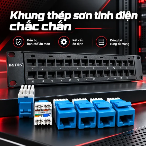 Patch Panel 24 port Cat6 BTON