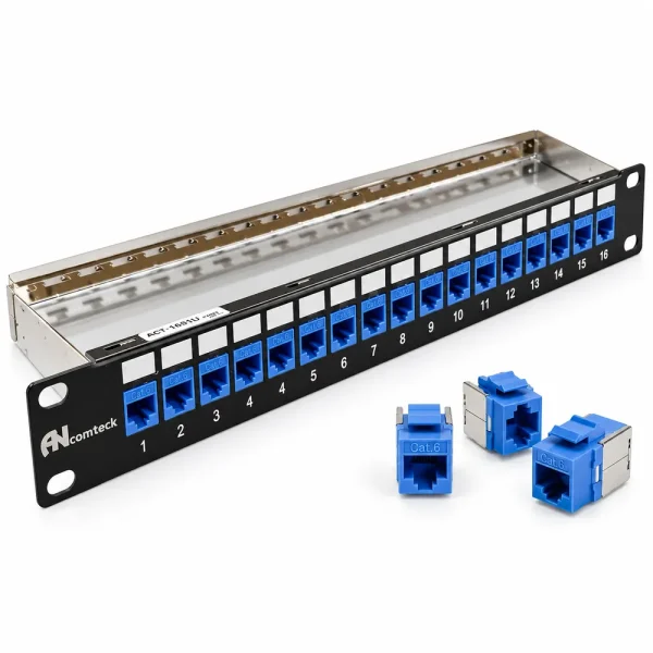 Patch panel Cat6 STP ANCOMTECK 16 cổng ACT-16S1U