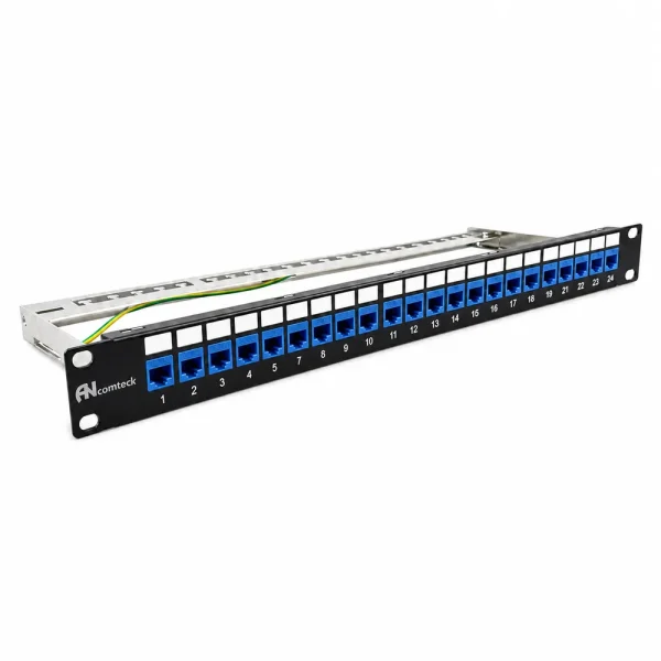 Patch panel Cat6A UTP ANCOMTECK 24 cổng ACT-24S1U