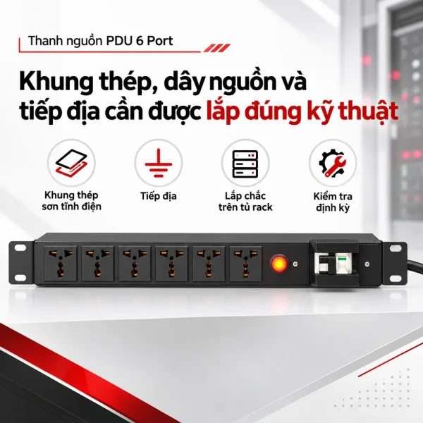Thanh nguồn PDU 6 Port