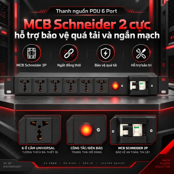 Thanh nguồn PDU 6 Port
