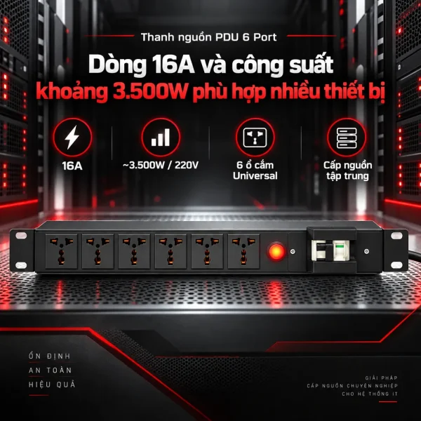 Thanh nguồn PDU 6 Port