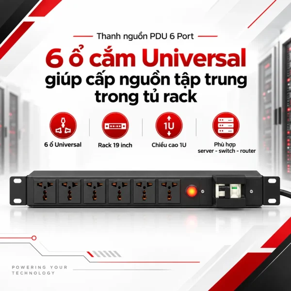 Thanh nguồn PDU 6 Port