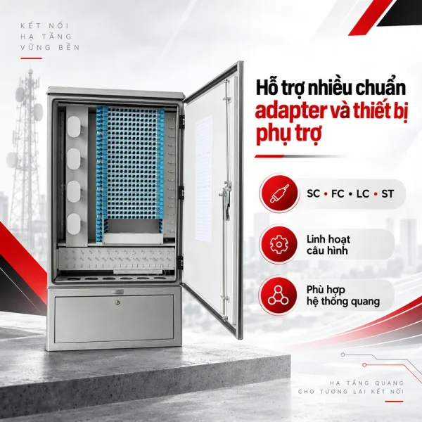 Tủ phối quang ODF 144FO ngoài trời đầy đủ phụ kiện