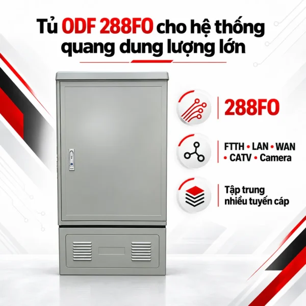 Tủ phối quang ODF 288FO ngoài trời đầy đủ phụ kiện