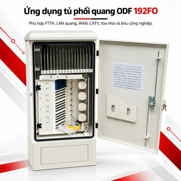 Tủ phối quang ODF dung lượng tối đa 192FO