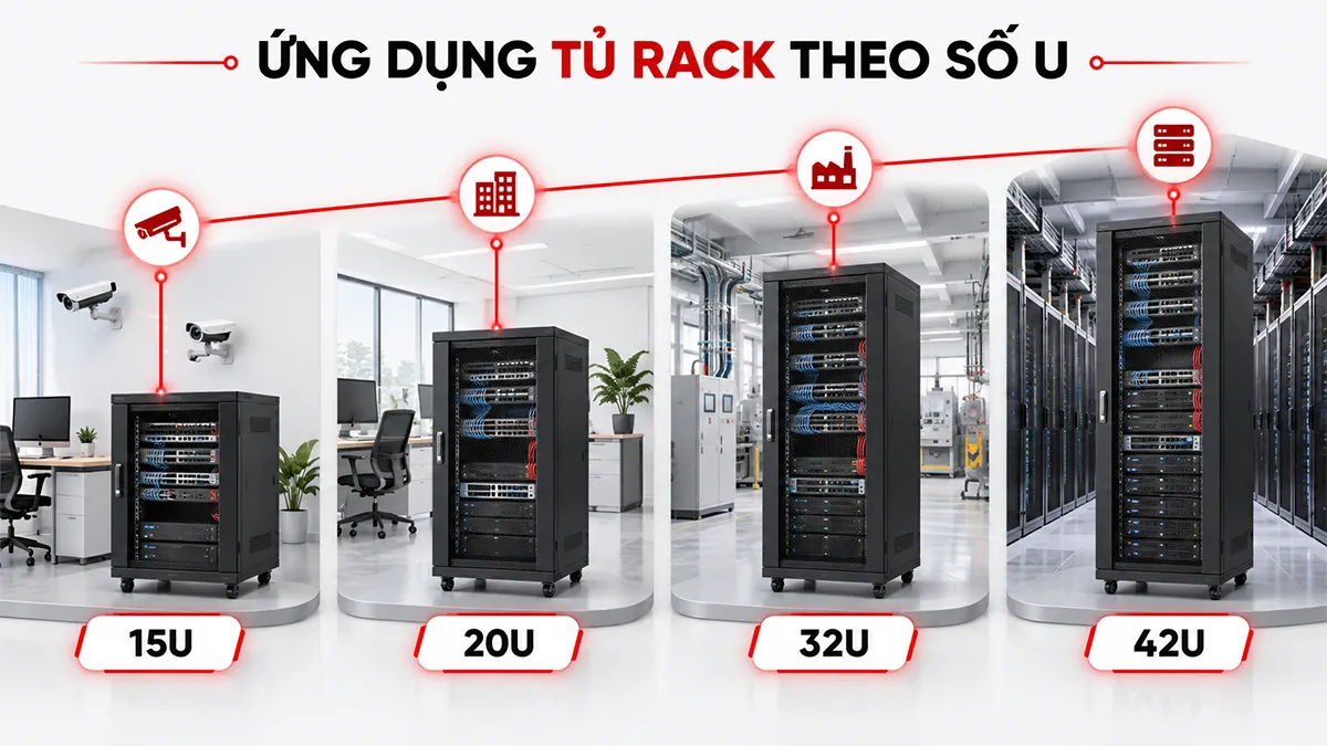 ứng dụng tủ rack theo số U