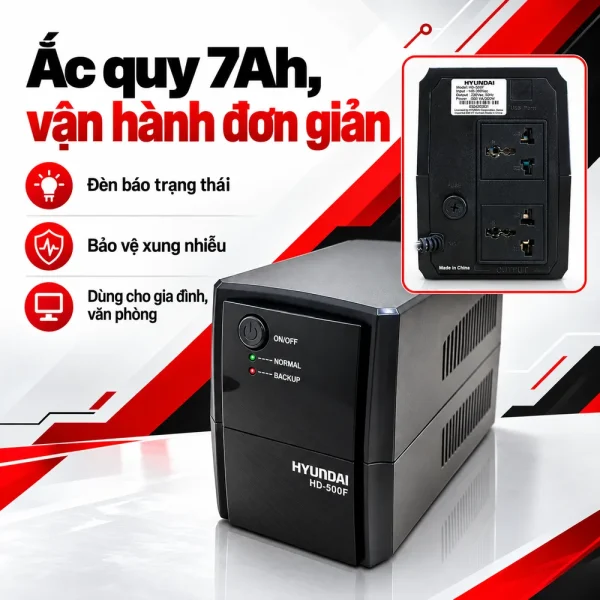 UPS Hyundai 500VA/300W Offline HD-500F
